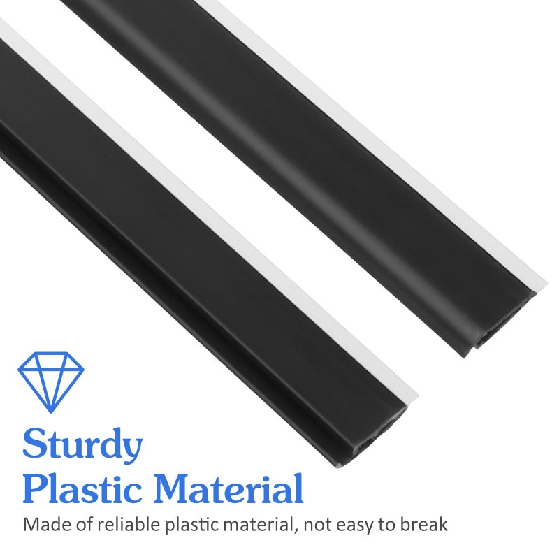 Veemoon 2pcs Plastic Strip Replacement for Dustpan Edge Bar Dust Pan Inlet Soft Pressing Strips Protector Garbage Shovel Closing Edges Straps Dustpan Repair Accessories Black - Image 3